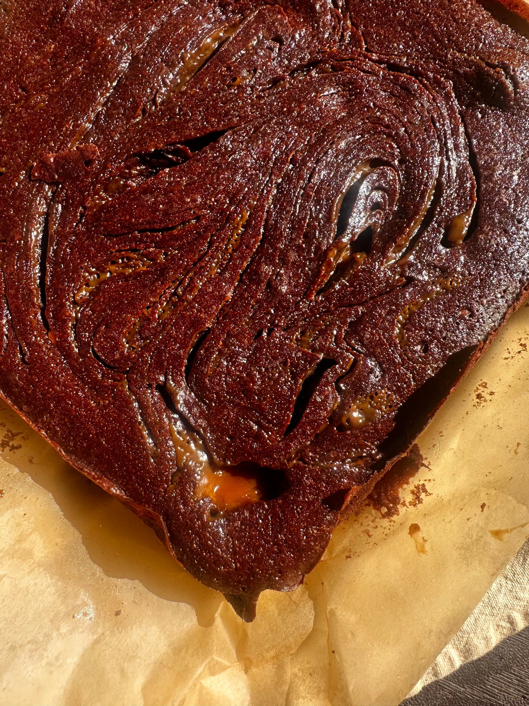 Dark Chocolate & Salted Caramel Lactation Brownies